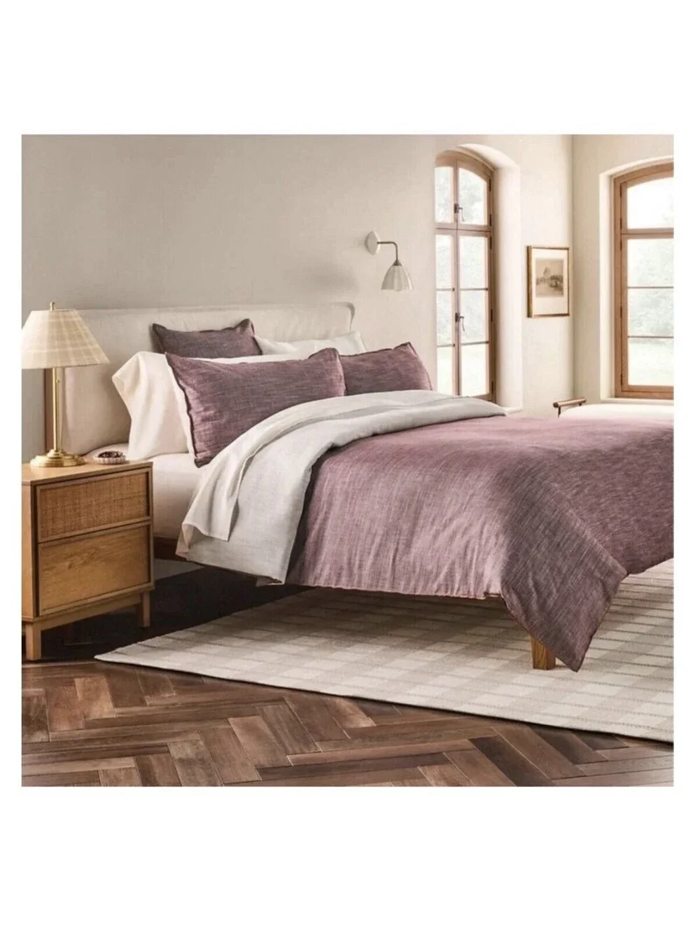 Hearth & Hand Magnolia King Reversible Burgundy Duvet Cover Set